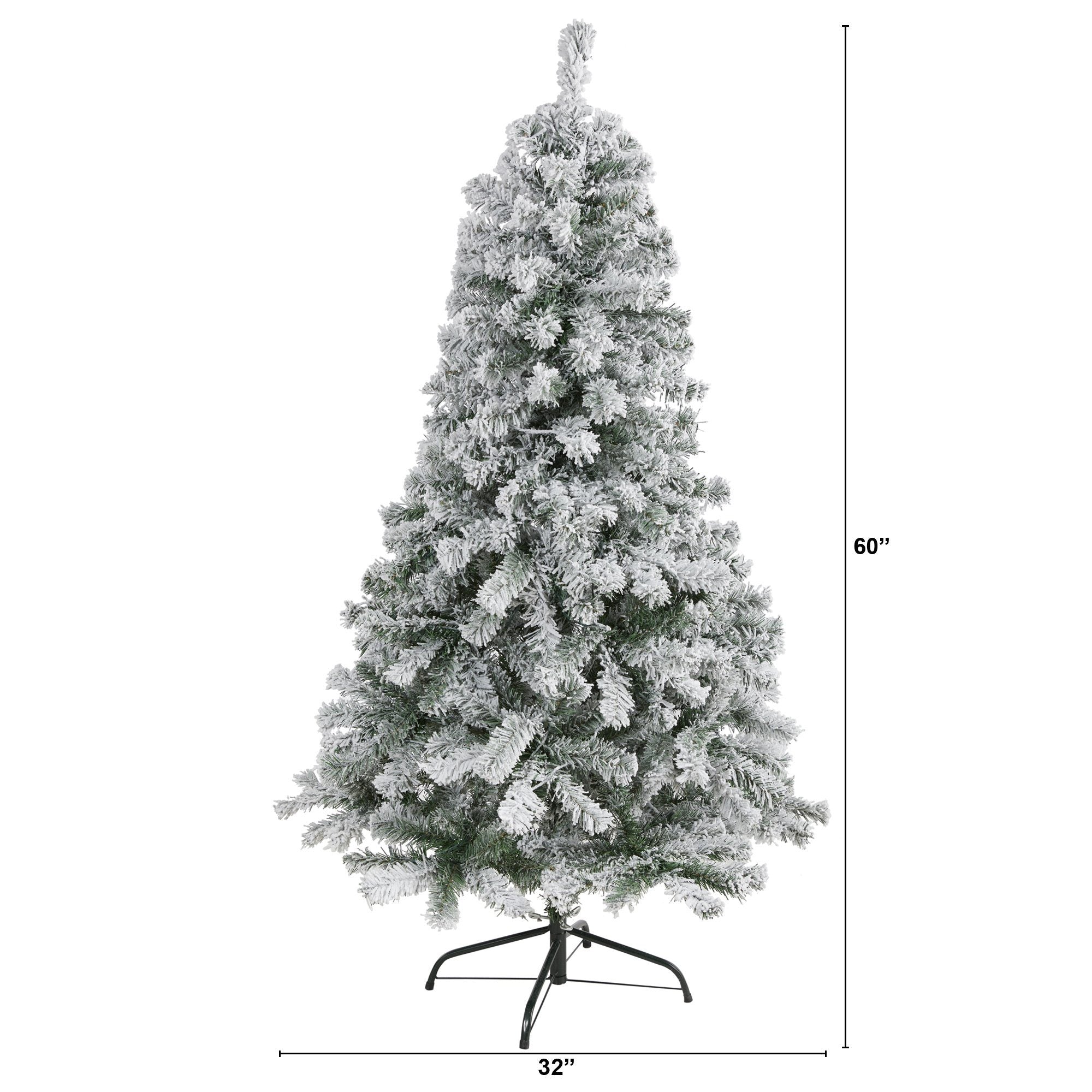 5' Flocked Rock Springs Spruce Artificial Christmas Tree | Nearly