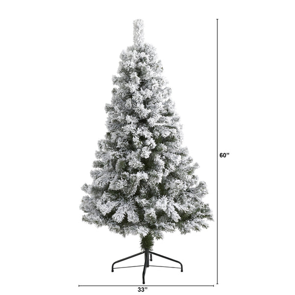 5' Flocked West Virginia Fir Artificial Christmas Tree