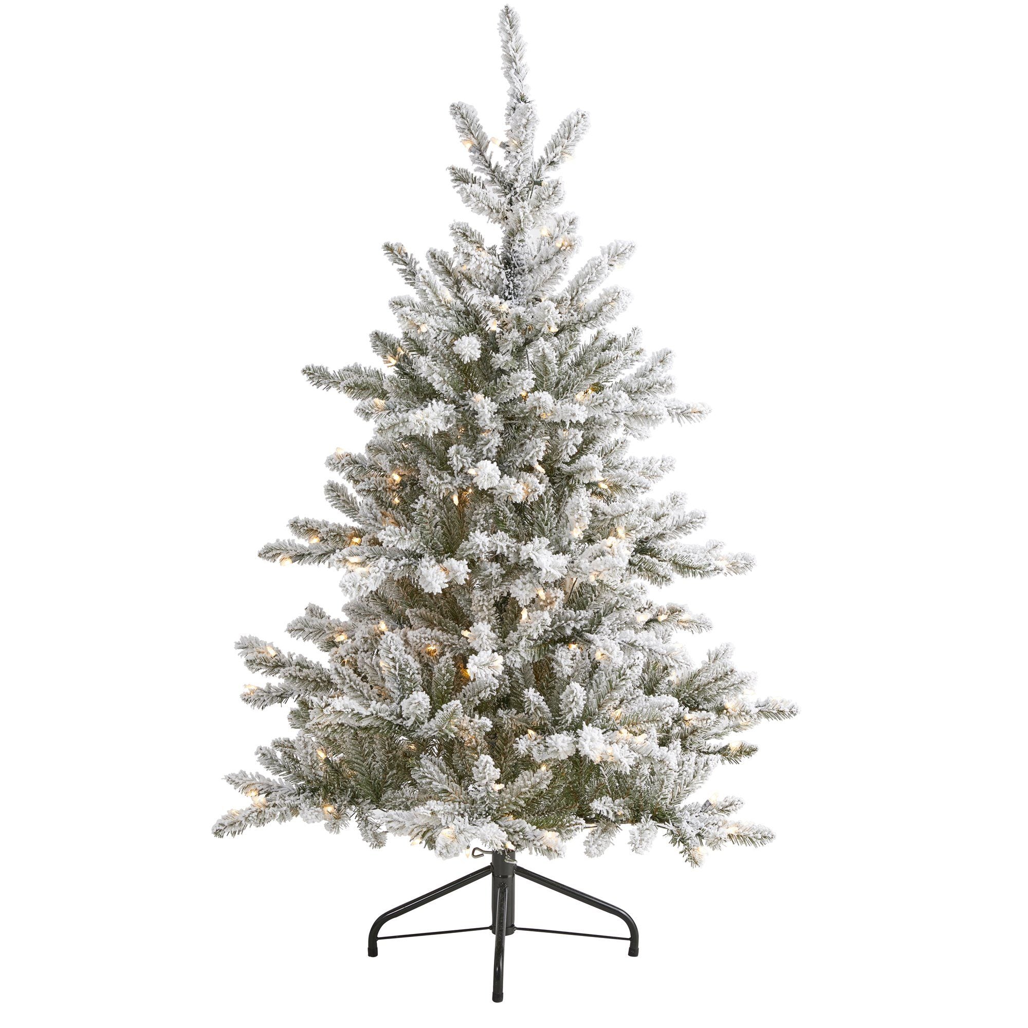 5' Flocked West Virginia Spruce Artificial Christmas Tree with 200