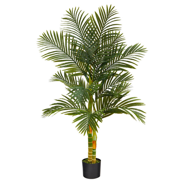 5’ Double Stalk Golden Cane Artificial Palm Tree
