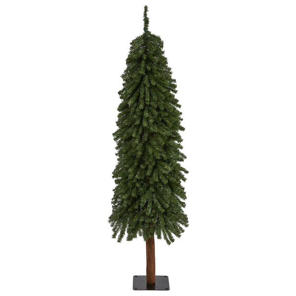 5’ Grand Alpine Artificial Christmas Tree with 469 Bendable Branches on Natural Trunk