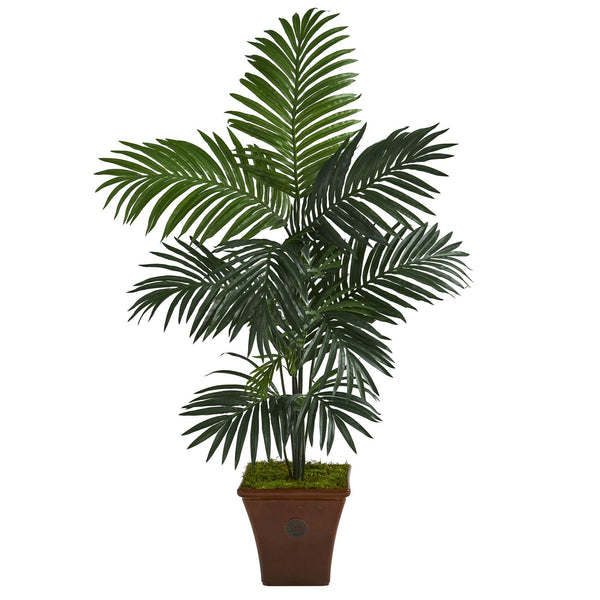 5’ Kentia Artificial Palm Tree in Brown Planter