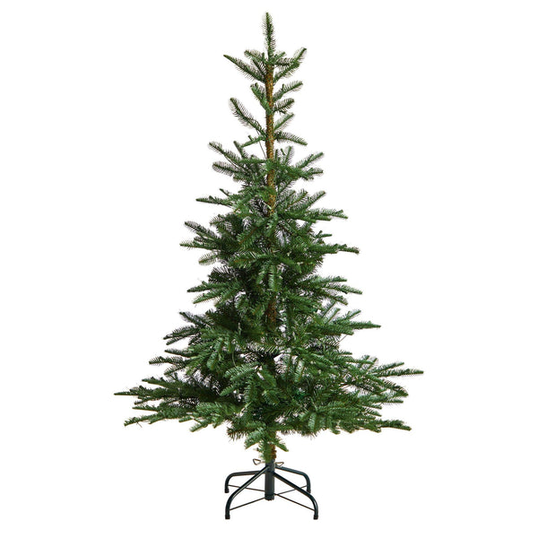 5’ Layered Washington Spruce Christmas Tree with 200 Clear Lights and 385 Bendable Branches