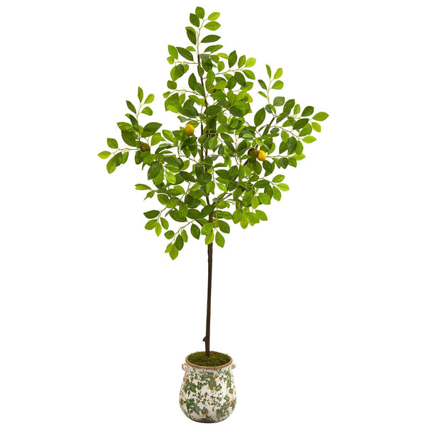 5’ Lemon Artificial Tree in Floral Planter