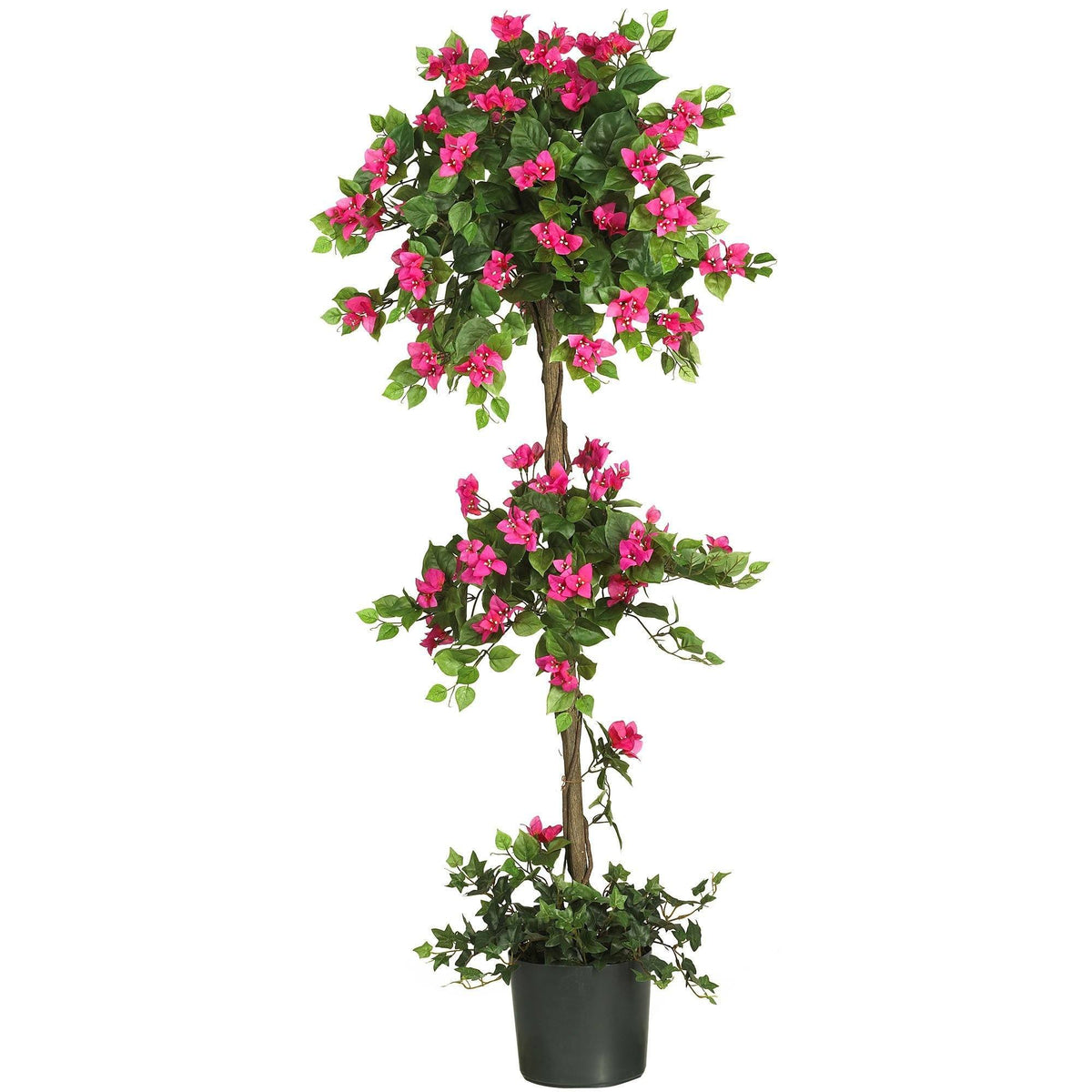 Nearly Natural 5.5-Foot Bougainvillea Artificial Flowering Tree – Green & Pink/Red, For Home Or Office