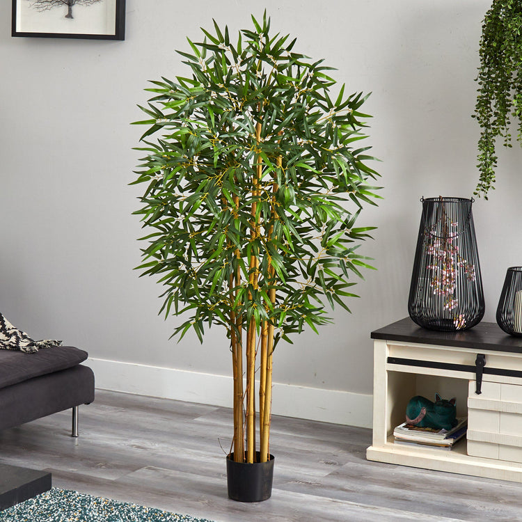 Bambu Rise Tree 5' Multi Bambusa Bamboo Silk Tree | Nearly Natural