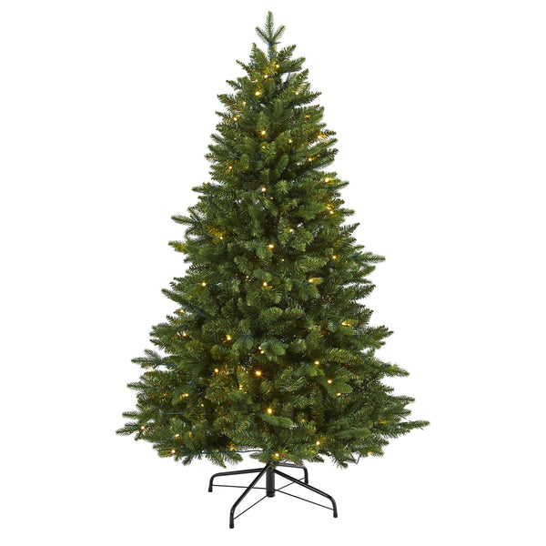 5' New Hampshire Fir Artificial Christmas Tree with 150 LED Lights