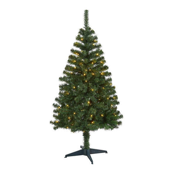 5' Northern Tip Pine Artificial Christmas Tree with 150 Clear LED Lights