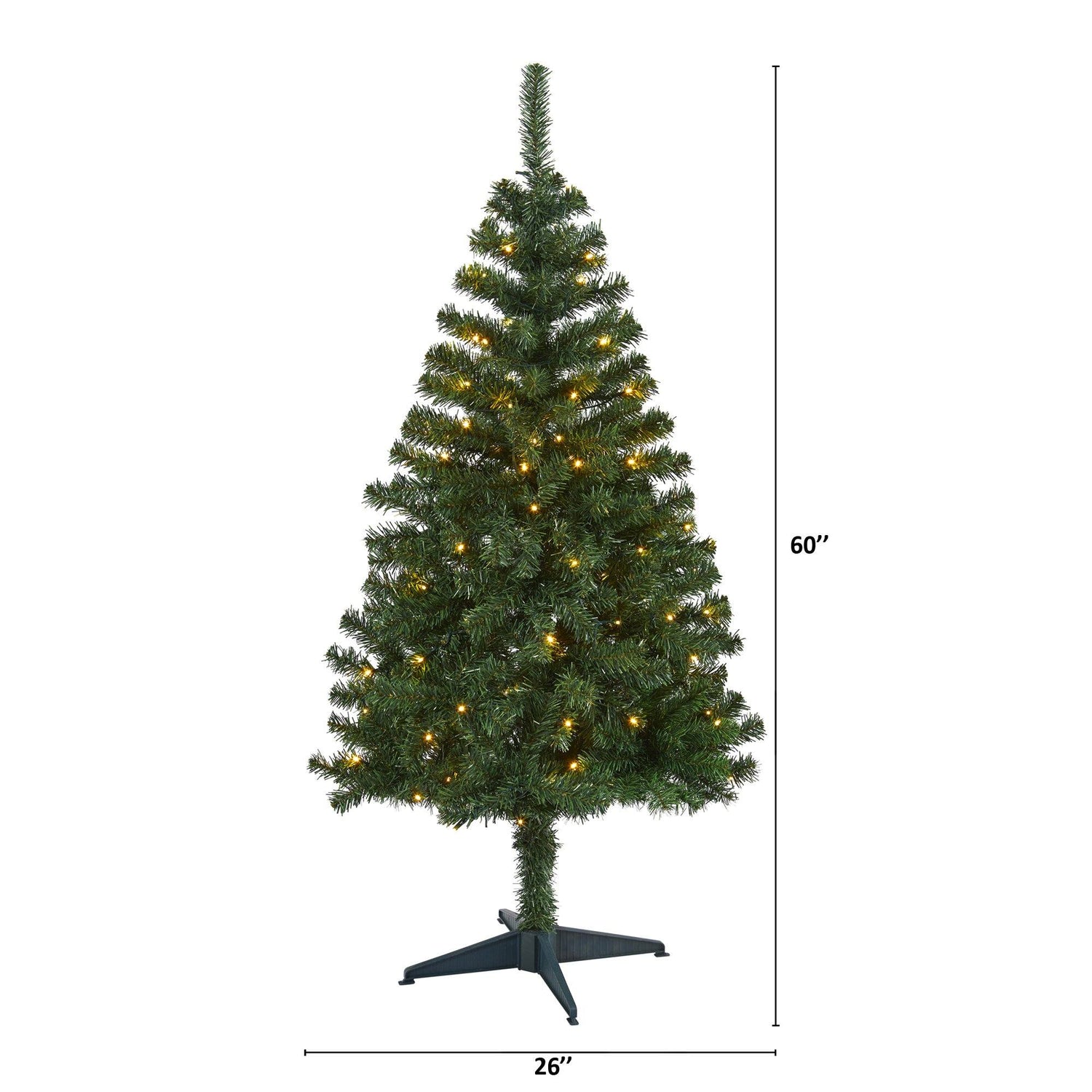 5' Northern Tip Pine Artificial Christmas Tree with 150 Clear LED Lights