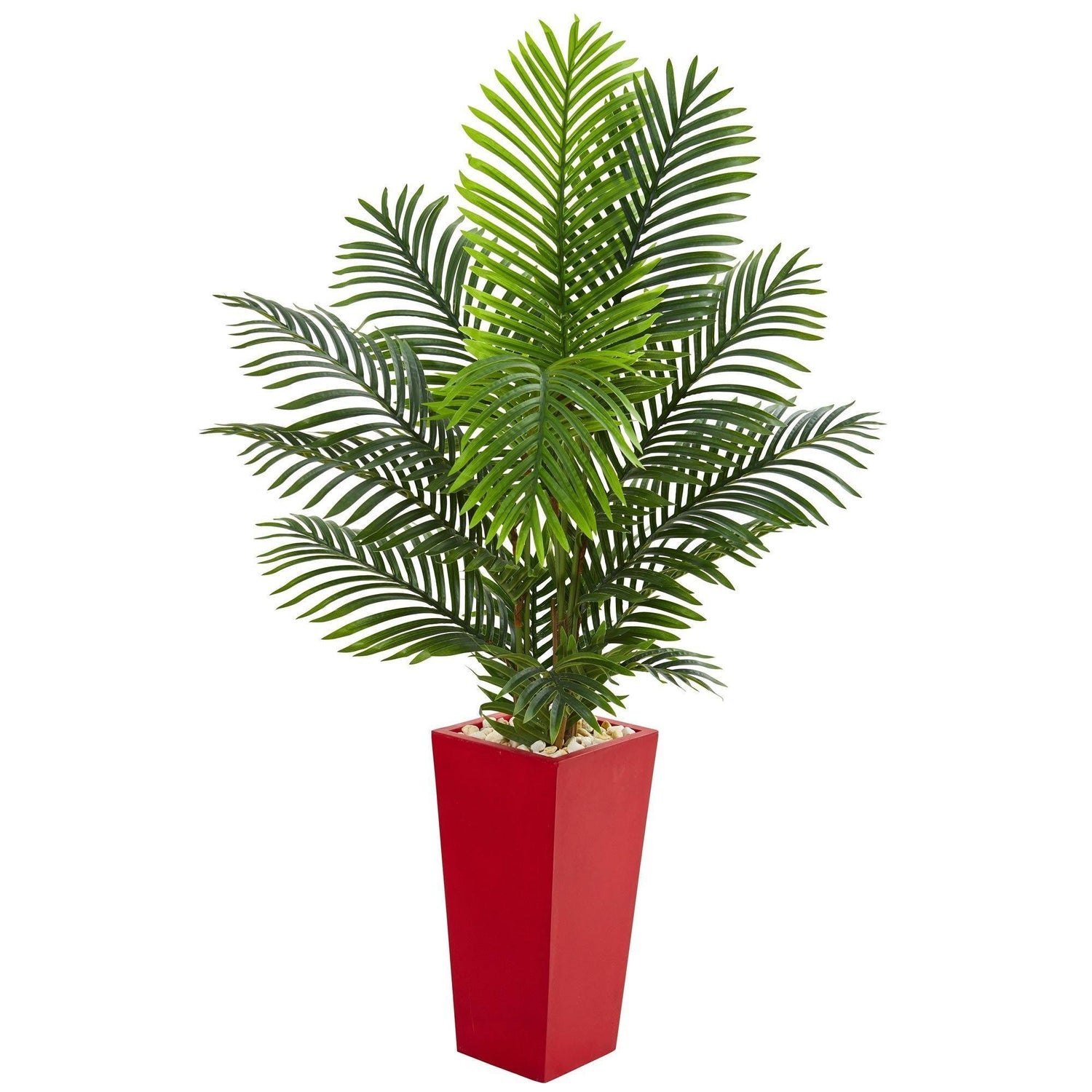 5’ Paradise Palm Artificial Tree in Red Planter