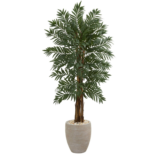 5’ Parlor Artificial Palm Tree in Decorative  Planter