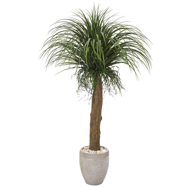 5’ Pony Tail Palm Artificial Plant in Sand Colored Planter