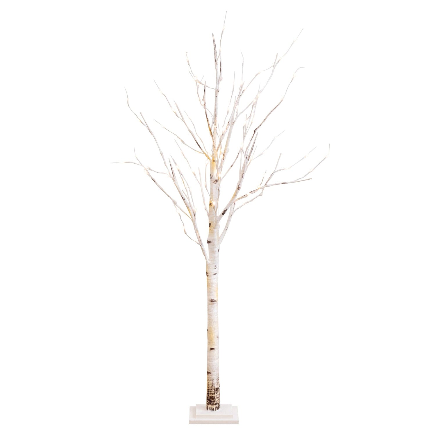 5' Pre-Lit Artificial Birch Tree with 76 Warm White LED Lights