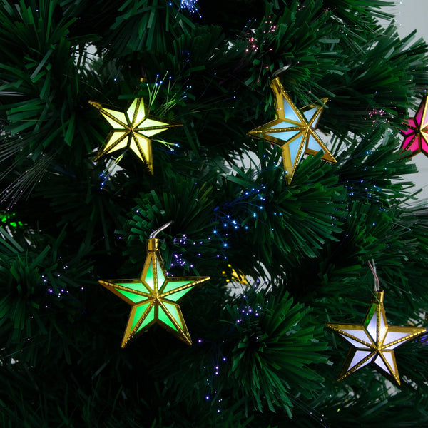 5' Pre-Lit Fiber Optic Artificial Christmas Tree with 60 Colorful Star-Shaped LED Lights