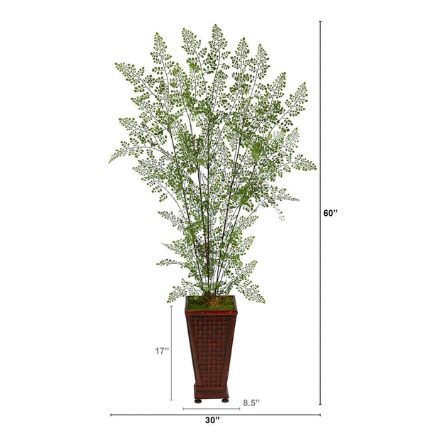5’ Ruffle Fern Artificial Tree in Decorative Planter