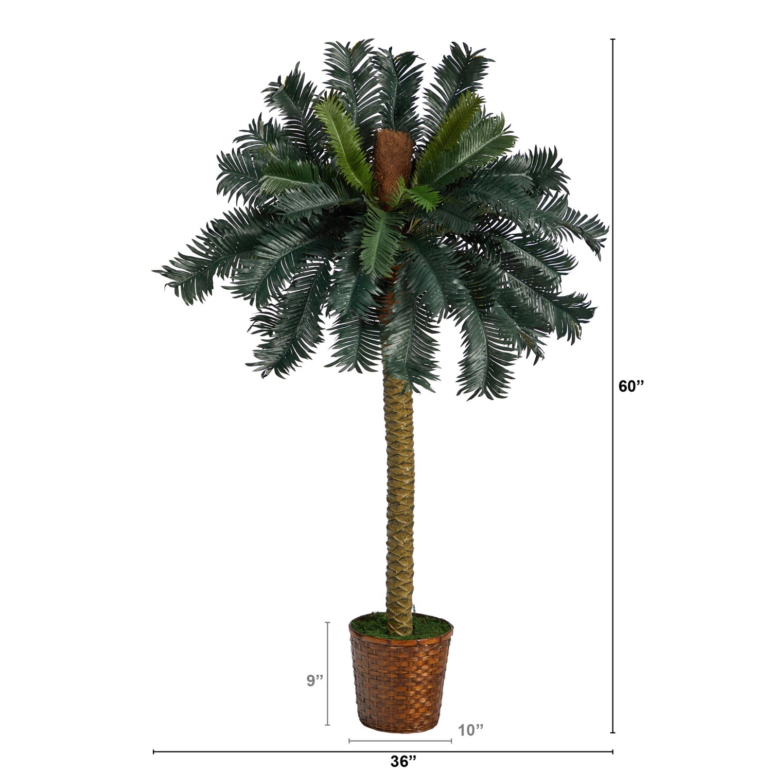 5’ Sago Palm Artificial Tree in Basket