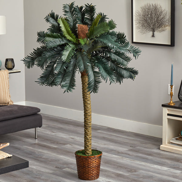 5’ Sago Palm Artificial Tree in Basket
