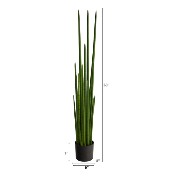5’ Sansevieria Snake Artificial Plant Nearly Natural
