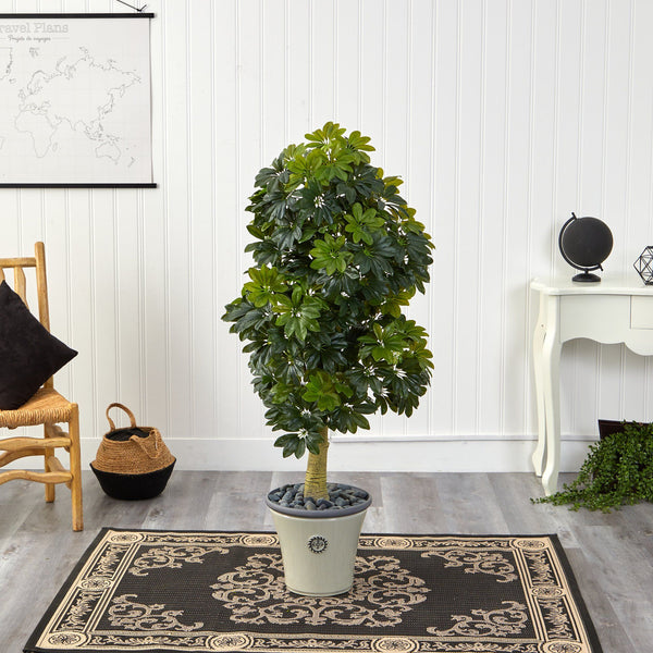 5' Schefflera Artificial Tree in Decorative Planter (Real Touch)