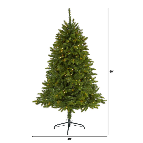 5’ Sierra Spruce “Natural Look” Artificial Christmas Tree with 200 Clear LED Lights