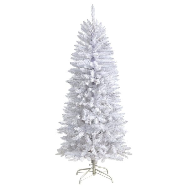 5’ Slim White Artificial Christmas Tree with 491 Bendable Branches