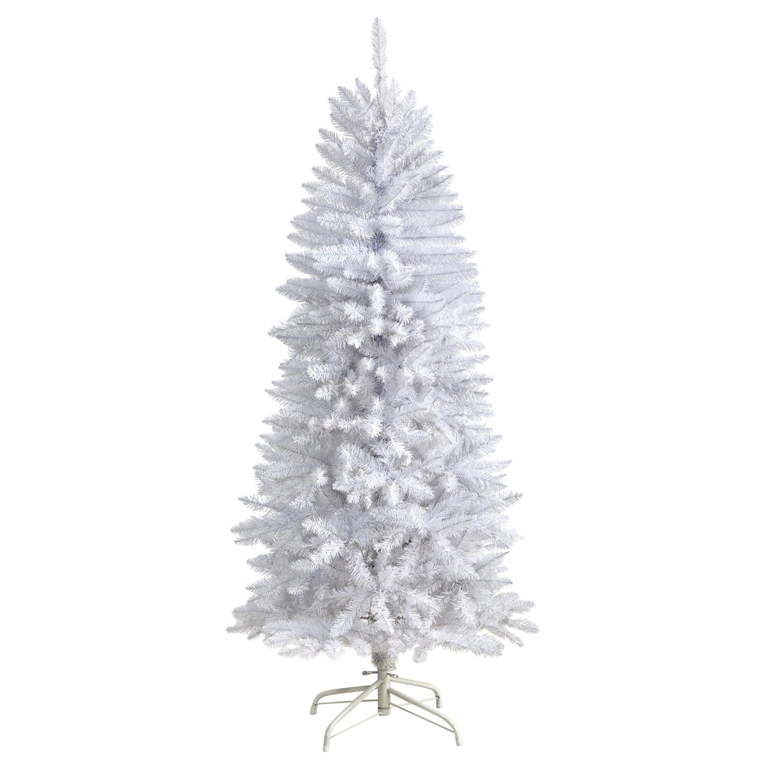 5’ Slim White Artificial Christmas Tree with 491 Bendable Branches