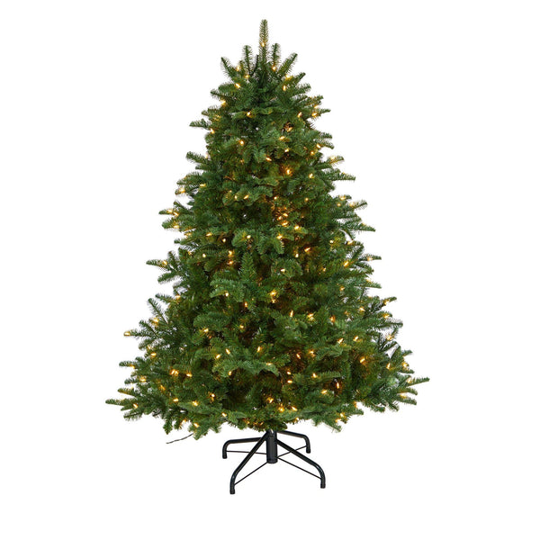 5’ South Carolina Spruce Artificial Christmas Tree with 300 White Warm Lights and 1370 Branches