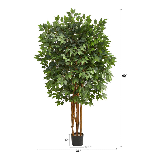 5’ Super Deluxe Ficus Artificial Tree with 2100 Bendable Branches