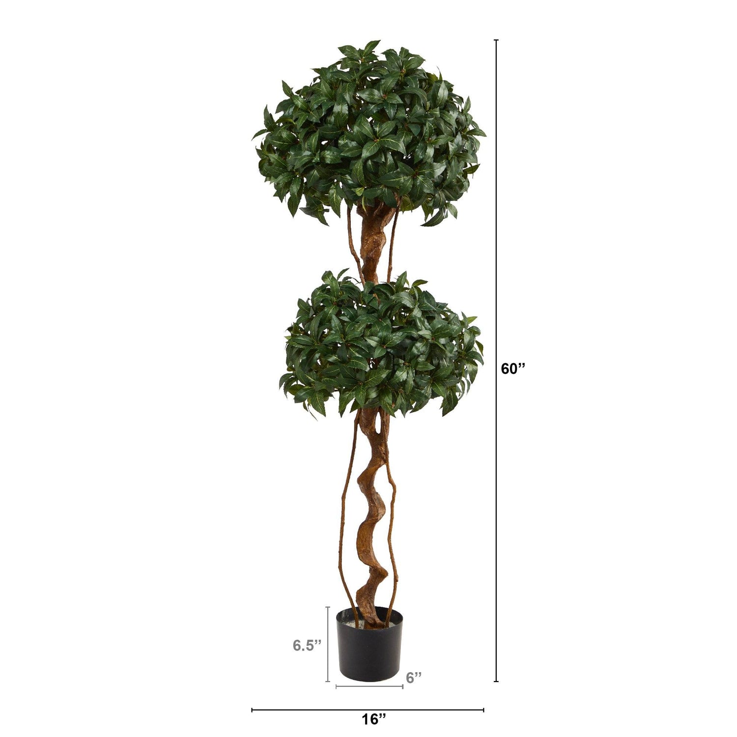 5’ Sweet Bay Double Ball Topiary Artificial Tree