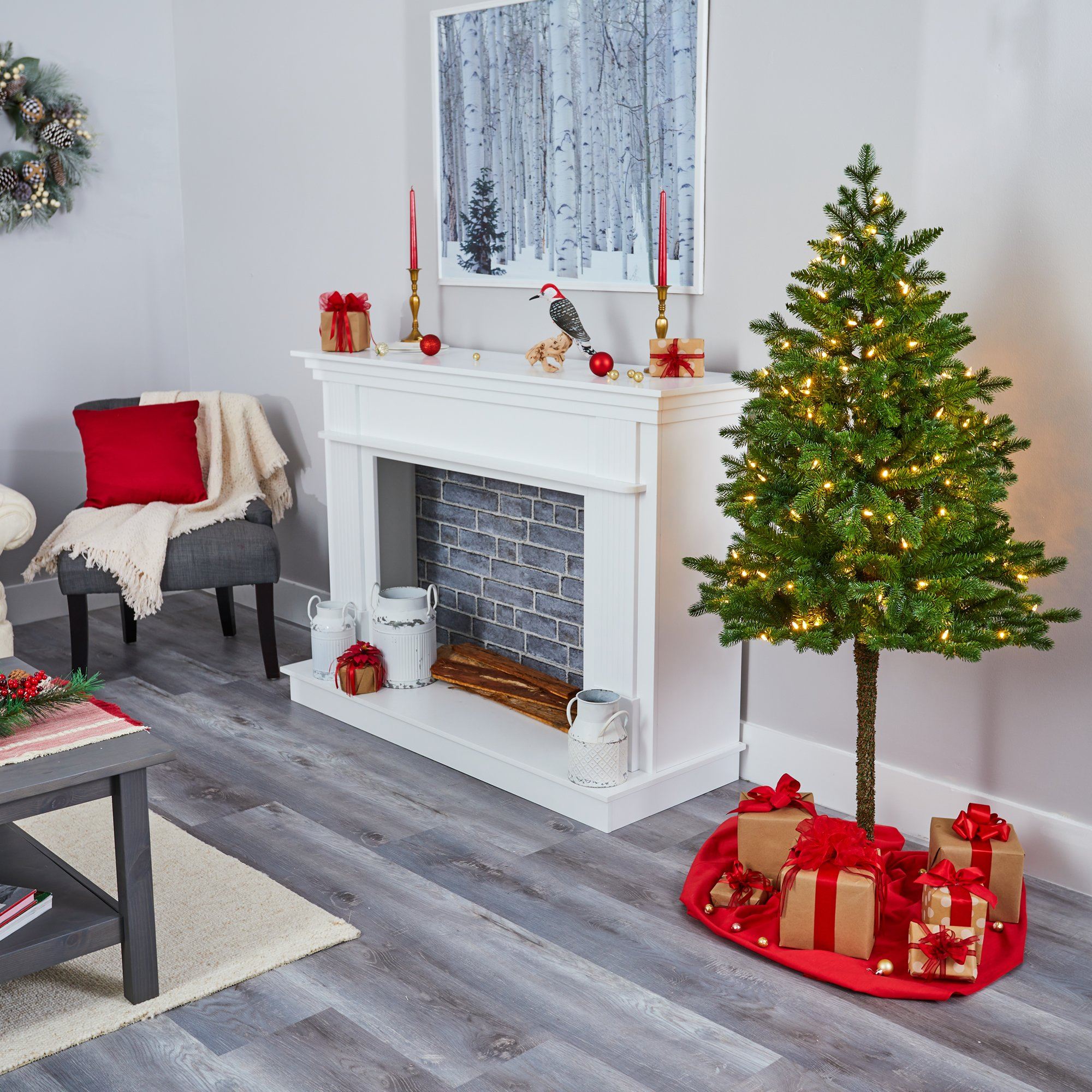 5' Swiss Alpine Artificial Christmas Tree with 150 Clear LED