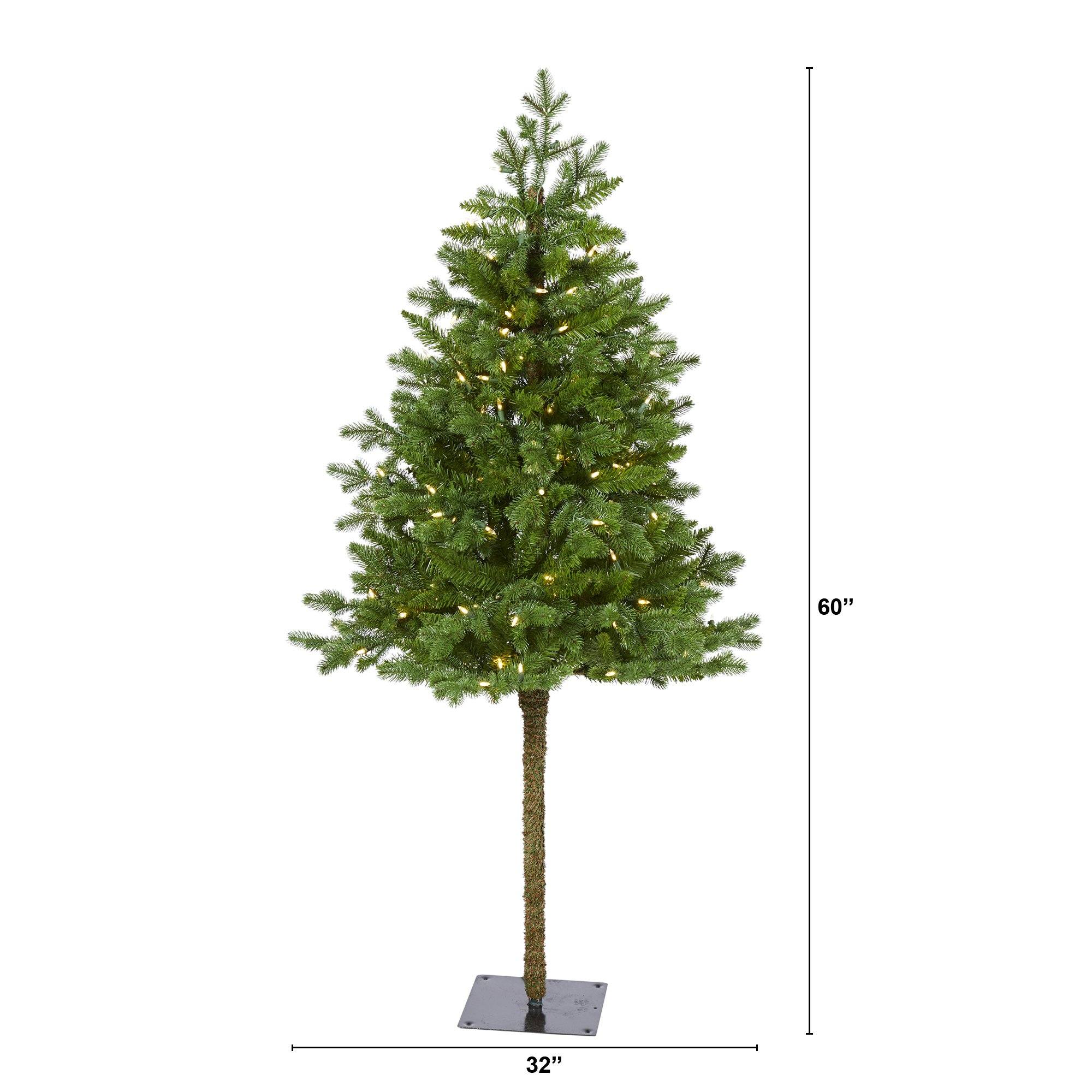 5' Swiss Alpine Artificial Christmas Tree with 150 Clear LED