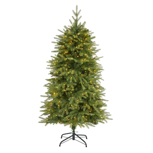 5’ Vancouver Fir “Natural Look” Artificial Christmas Tree with 350 Clear LED Lights and 1054 Bendable Branches
