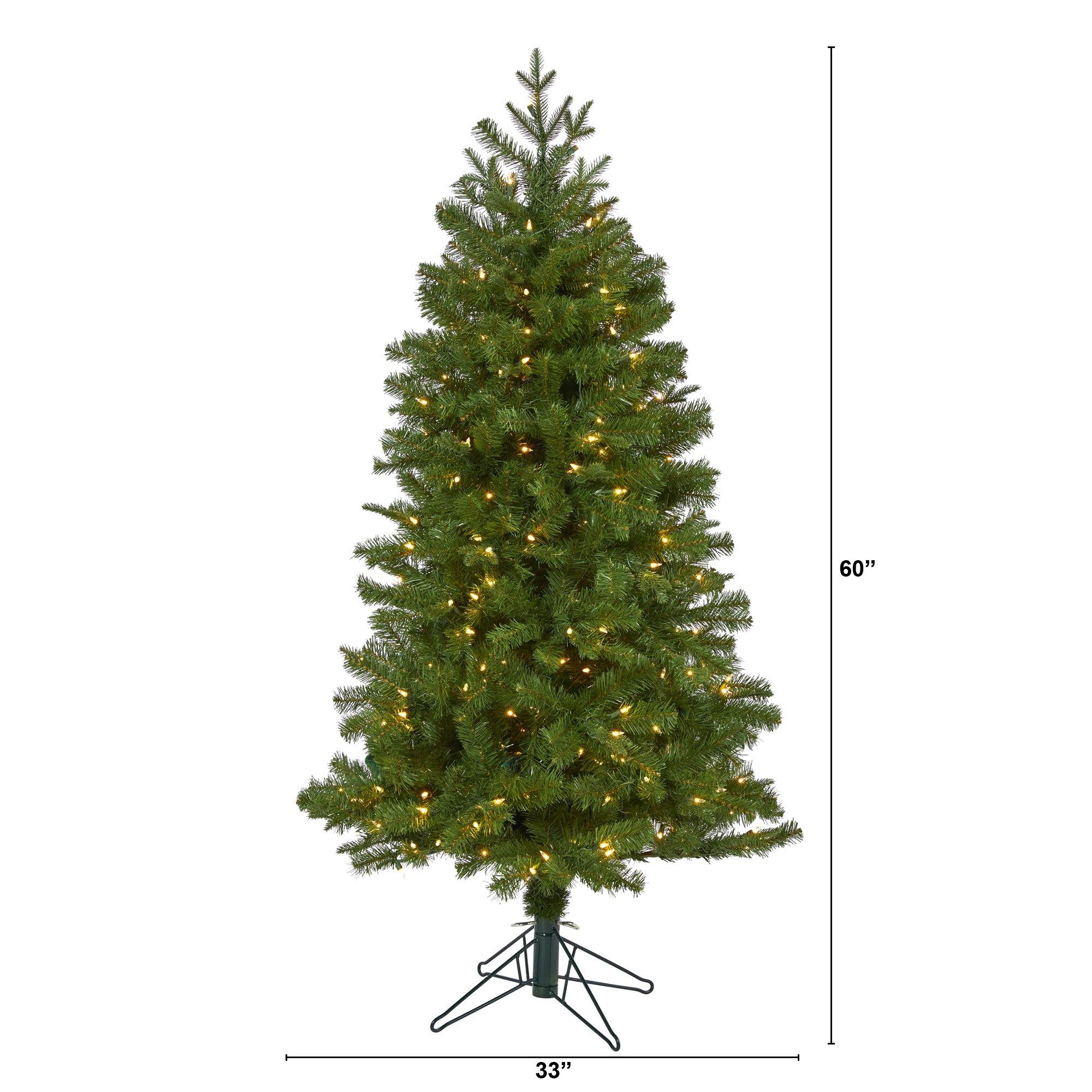 5' Vancouver Spruce Artificial Christmas Tree with 200 Warm White