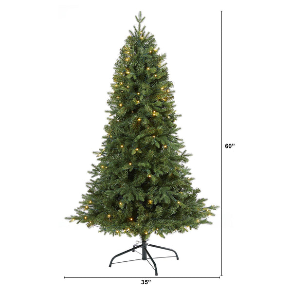 5' Vermont Fir Artificial Christmas Tree with 150 Clear LED Lights