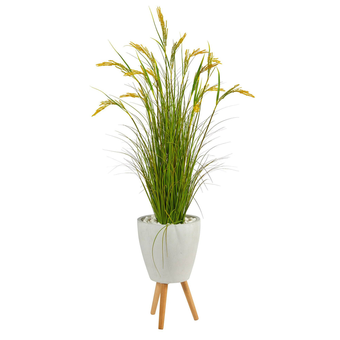 wheat plant in pot 5” Wheat Grain Artificial Plant in White Planter with Legs