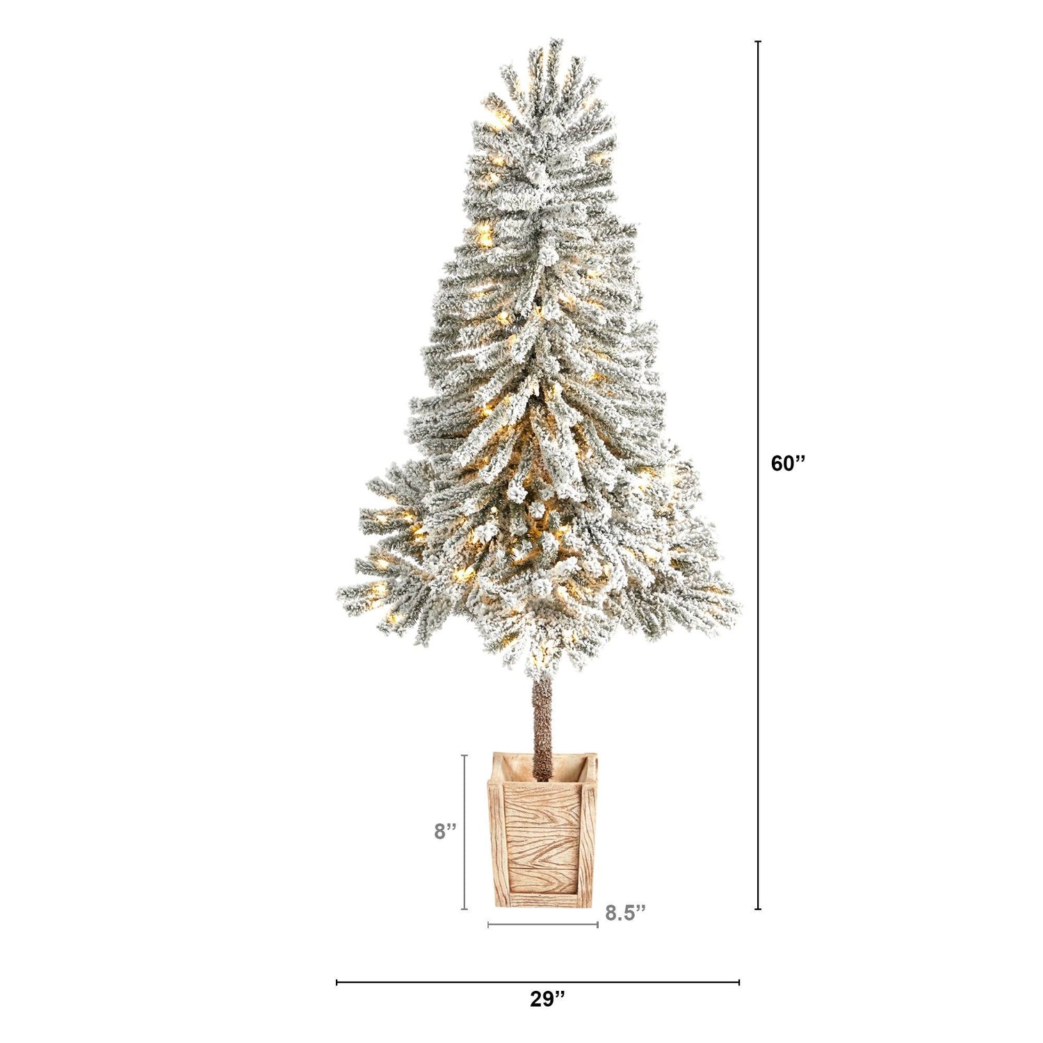 Nearly Natural Inc 5' Flocked Grand Northern Rocky Fir Artificial