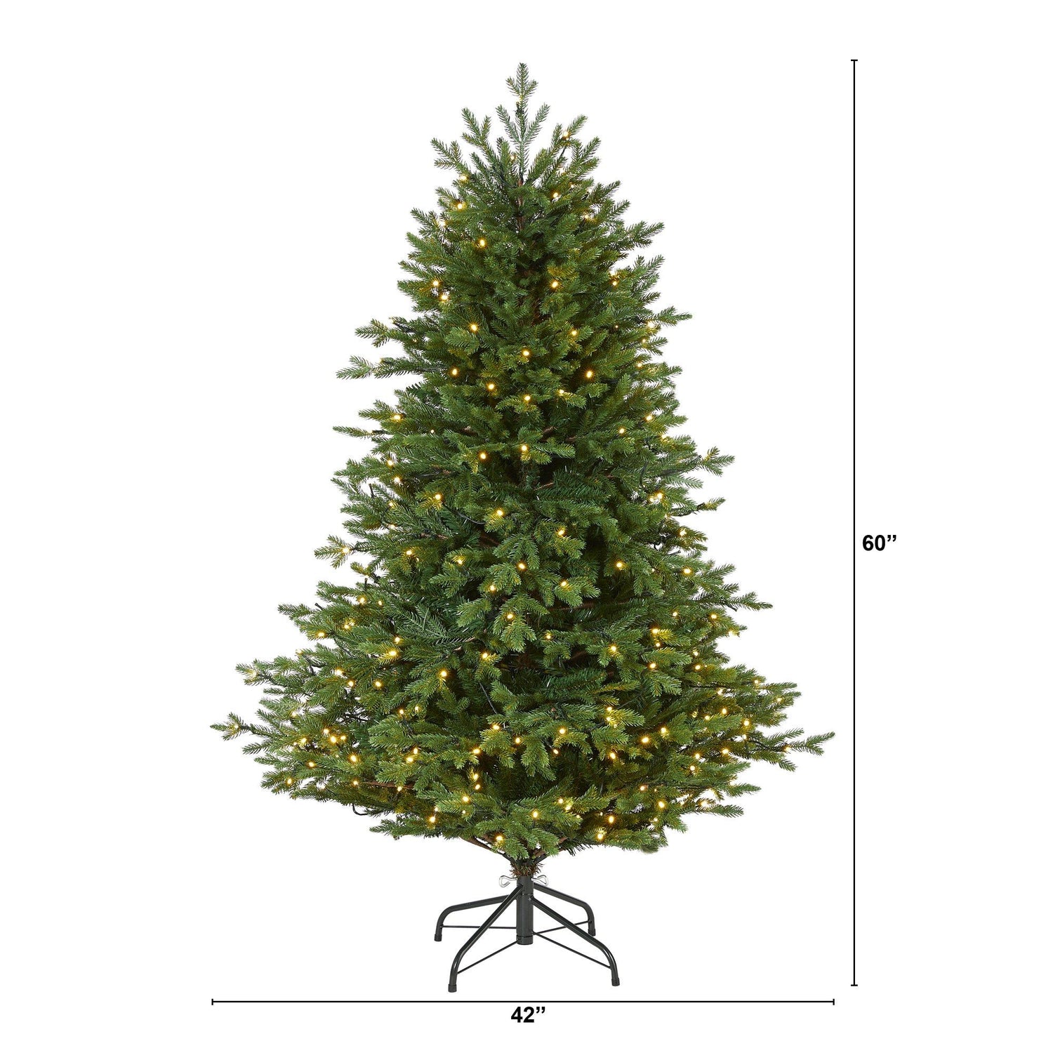 5’ Wyoming Spruce Artificial Christmas Tree with 300 Clear LED Lights and 773 Bendable Branches