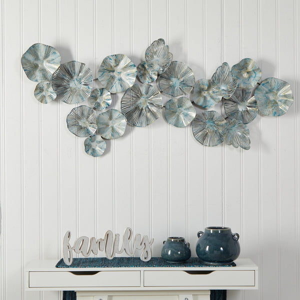 5’ x 2’ Coastal Floral Metal Montage Wall Art Decor