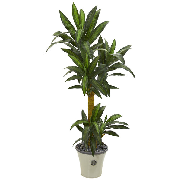 5’ Yucca Artificial Plant in Decorative Planter