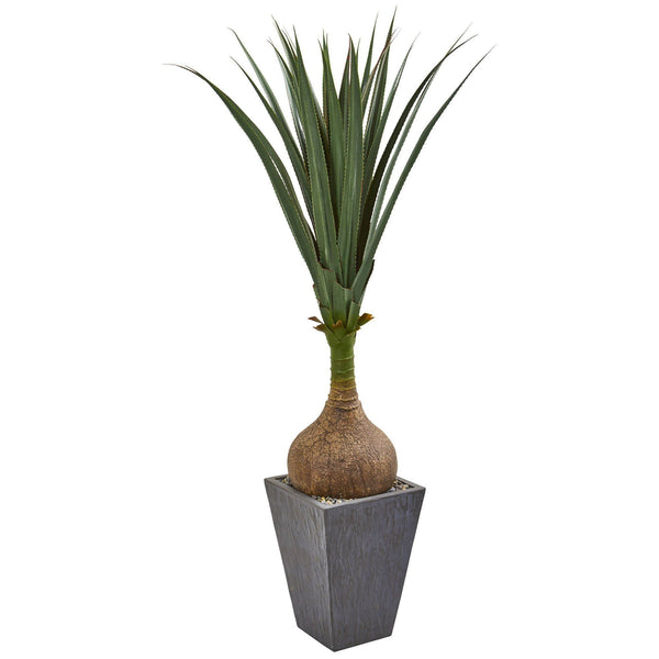 5’ Yucca Artificial Plant in Slate Planter
