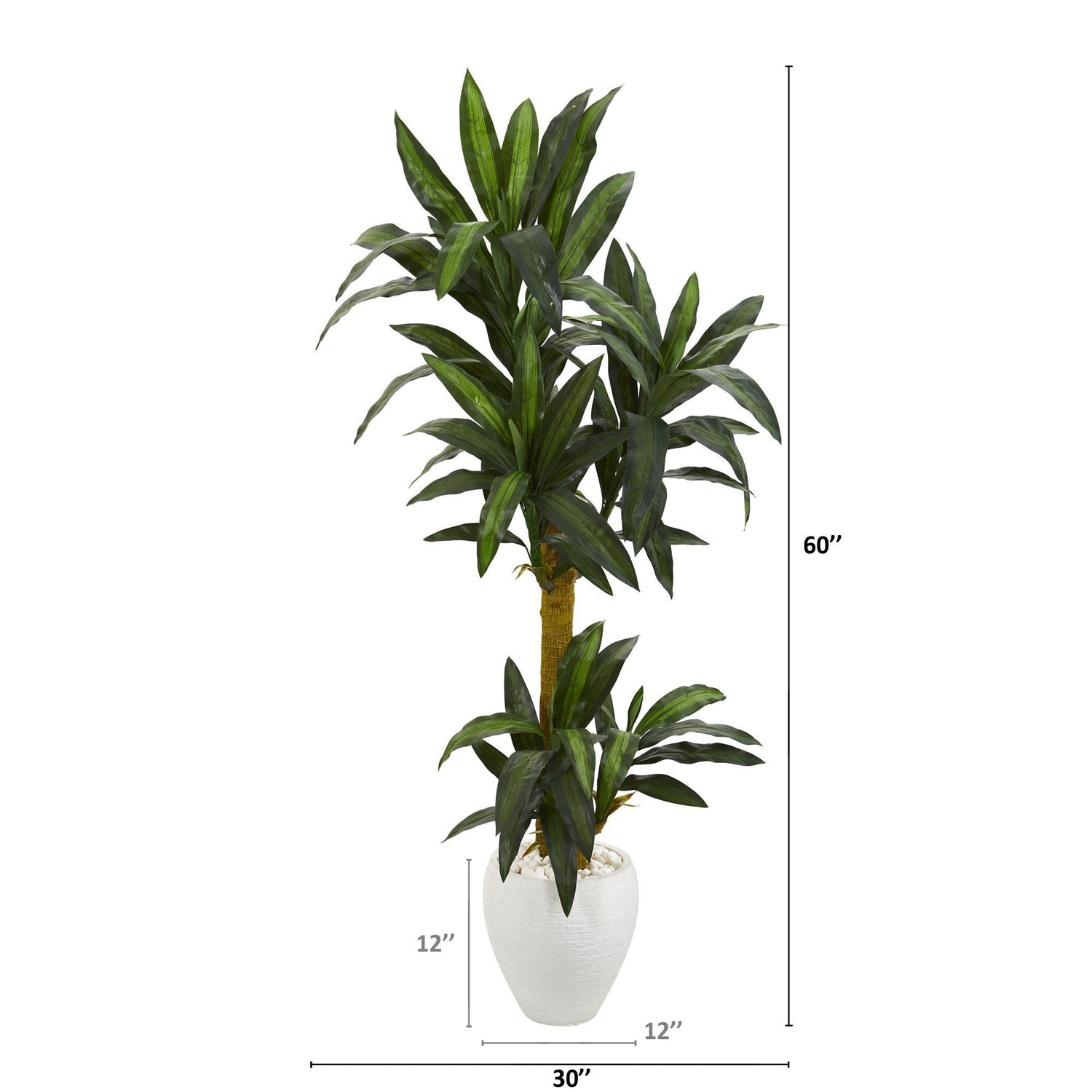 5’ Yucca Artificial Plant in White Planter