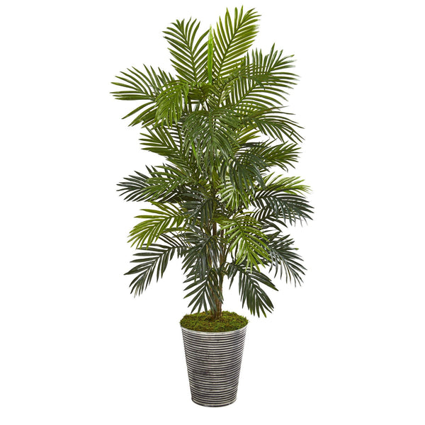 50” Areca Palm Artificial Plant in Tin Planter