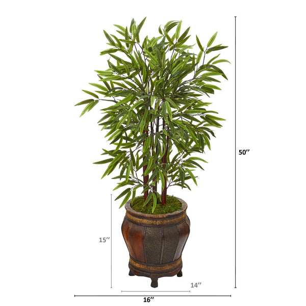 50” Bamboo Artificial Tree in Decorative Planter