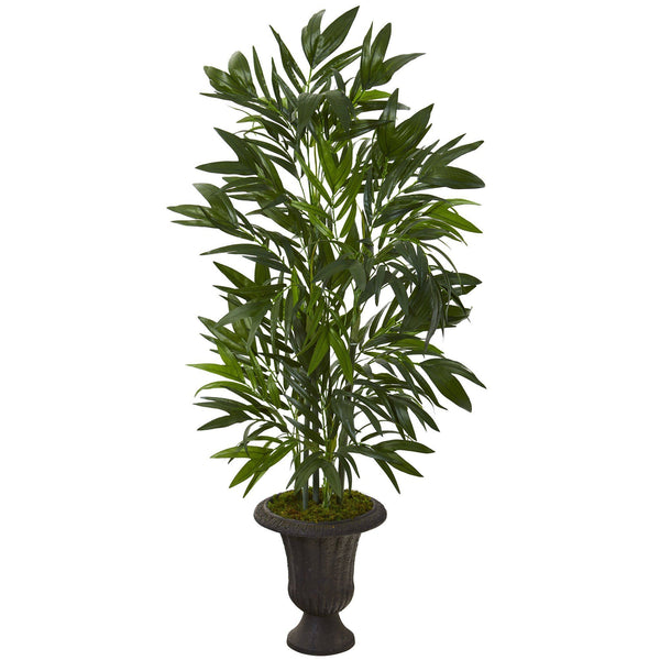 50” Bamboo Palm Artificial Tree in Charcoal Urn