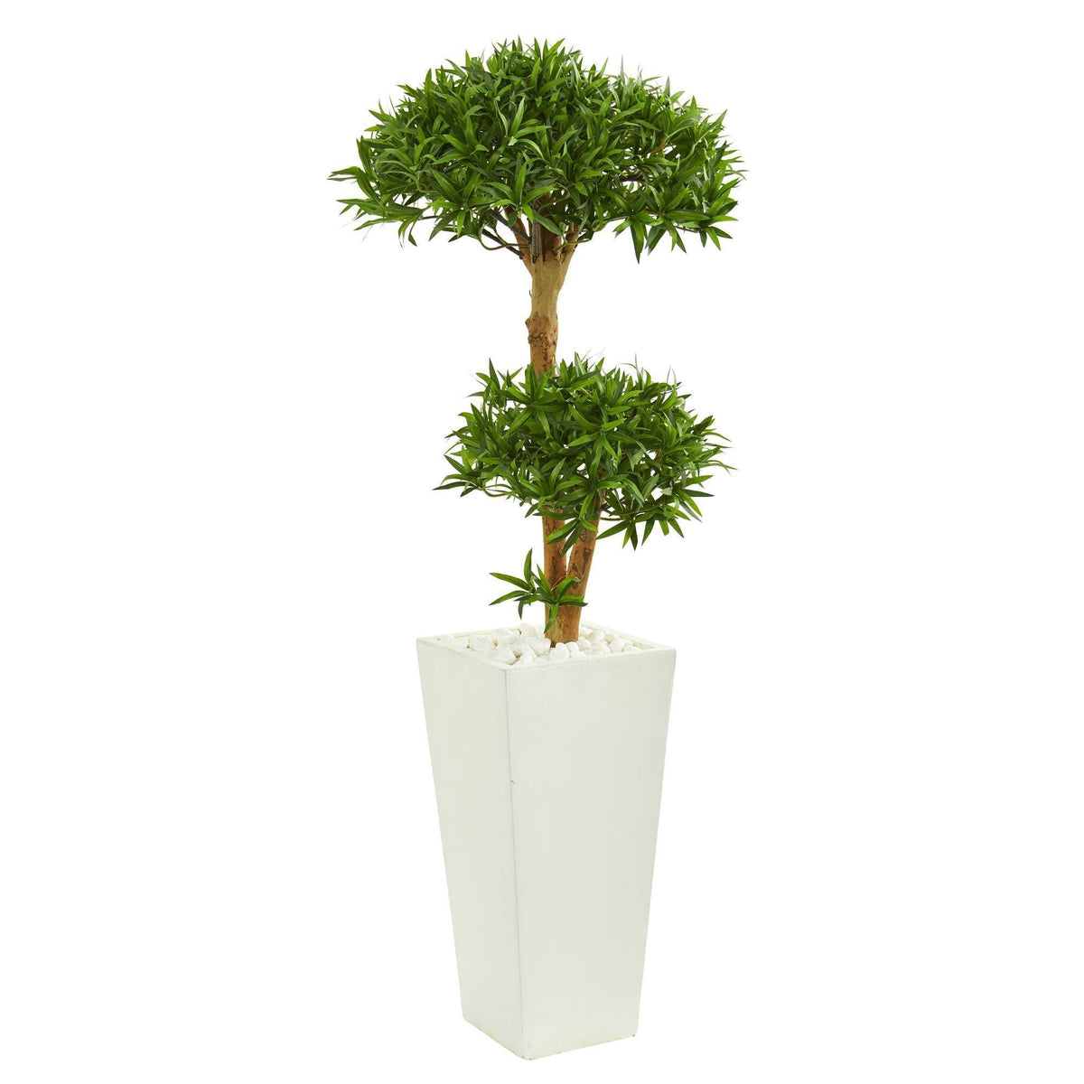 planters for bonsai trees Nearly Natural 50in. Bonsai Styled Podocarpus Artificial Tree in Tower Planter