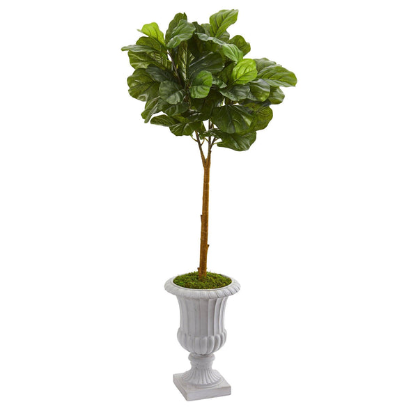 50” Fiddle Leaf Artificial Tree in Decorative Urn (Real Touch)
