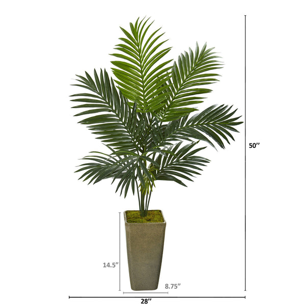 50” Kentia Artificial Palm Tree in Green Planter