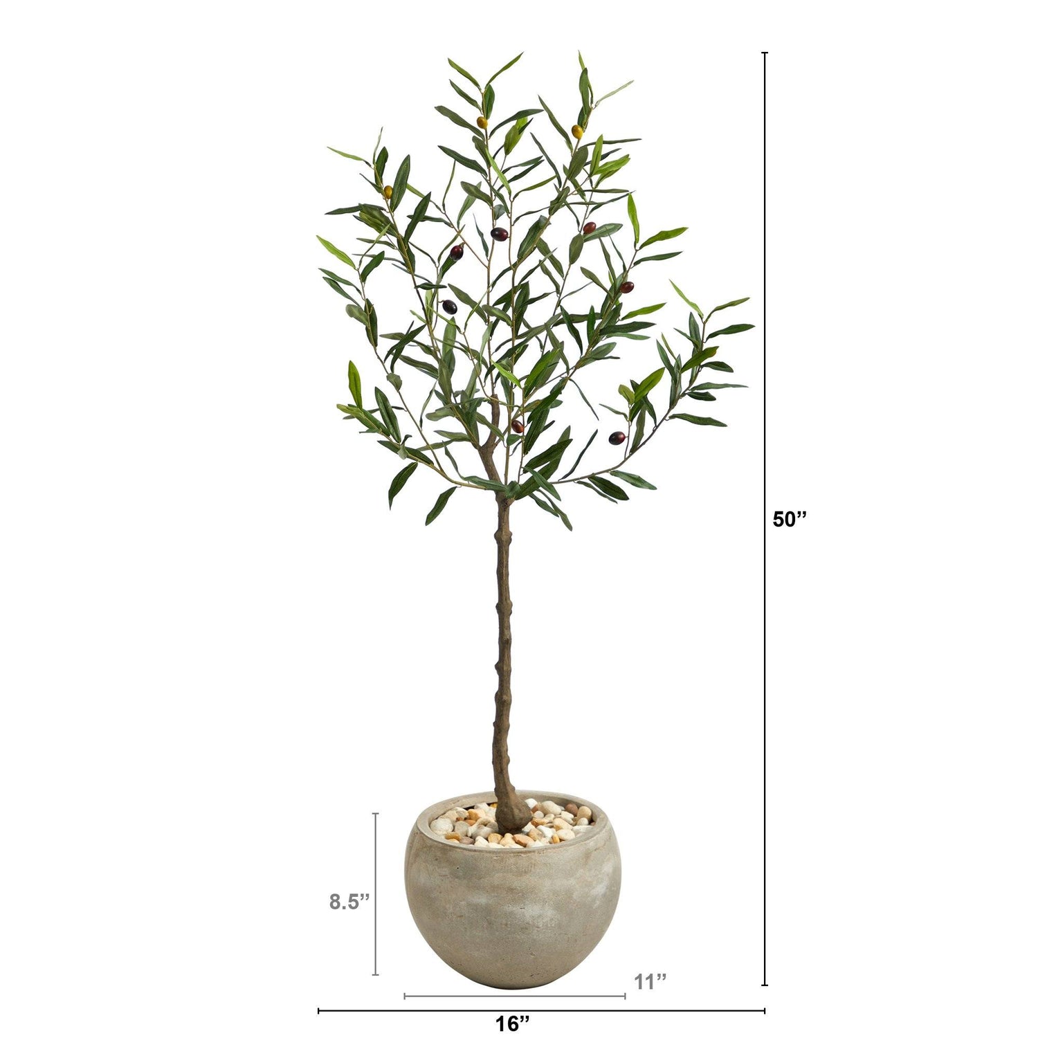 50” Olive Artificial Tree in Sand Colored Planter