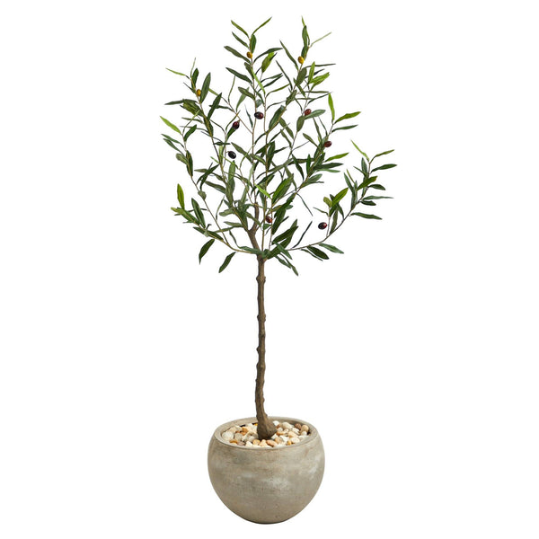 50” Olive Artificial Tree in Sand Colored Planter