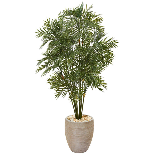 50” Parlor Palm Artificial Tree in Sand Colored Planter